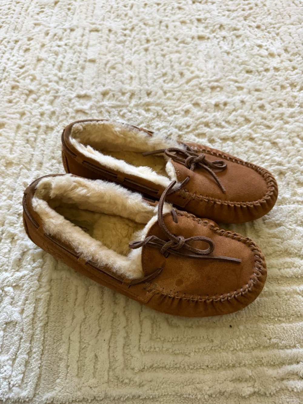 Ugg Cozy Brown Faux-Shearling Moccasin Slippers